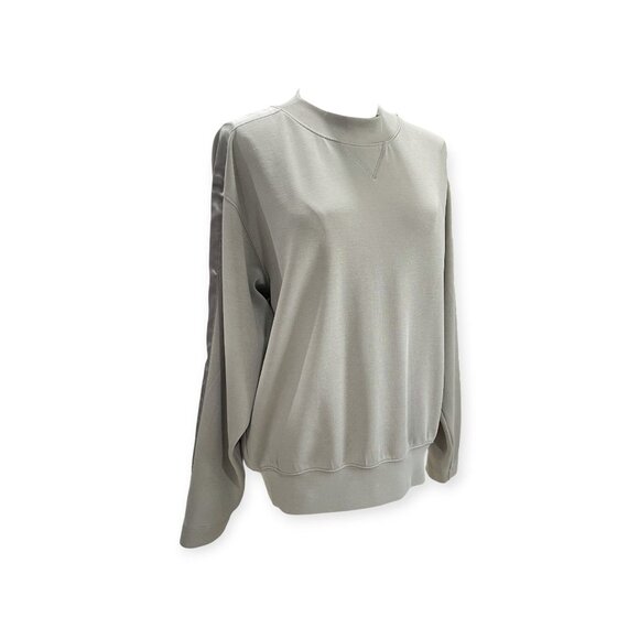 Club Monaco Oversized Soft Minimalist Lounge Top Light Green Satin Detail Small - Picture 6 of 11